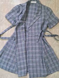 Plaid Wrap Dress with Belt