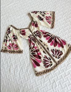 Boho Floral Print Bell Sleeve Mini Dress