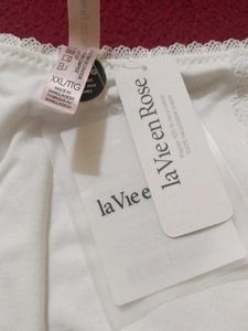 La Vie en Rose White Lace Trim Briefs