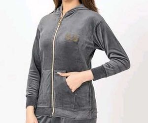 Velvet Zip-Up Hoodie