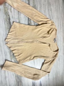 Ribbed Double Zipper Crop Top