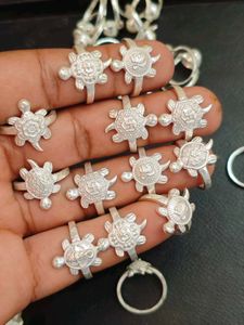 "Pure Silver Turtle Ring with Auspicious Symbols |