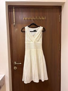 Elegant Cream V-Neck Dress