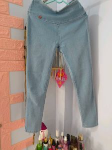 Sky Blue High-Waist Stretch Jeggings | Sculpt Fit