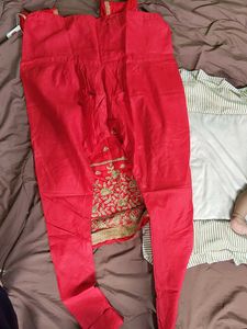 Red Embroidered Kurta Set