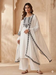 White Embroidered Kurta Set