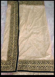 Elegant Beige Embroidered Saree