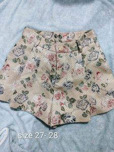 Floral Brocade Shorts