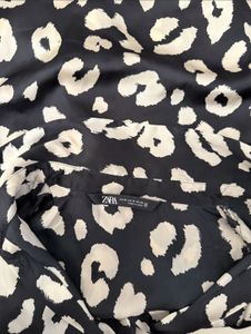 Zara Leopard Print Button-Up Shirt