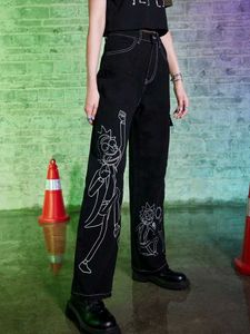 Black Wide-Leg Cargo Jeans