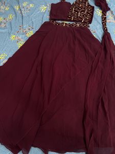 Maroon Designer Lehenga Choli Set