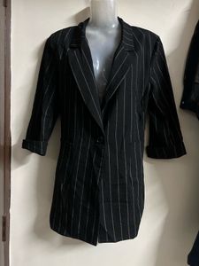 Pinstripe Longline Blazer