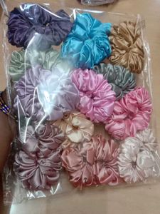 Satin Scrunchie Set pack of 12