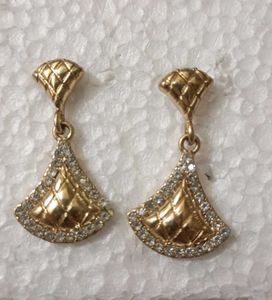 Gold Diamond Drop Earrings