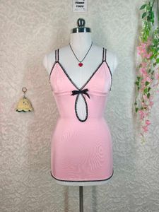 Cute Pink Lingerie Dress with Bow