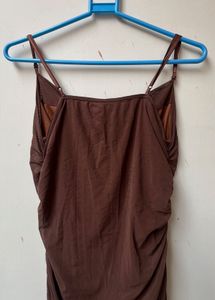 Brown Ruched Bodycon Maxi Dress 🤎