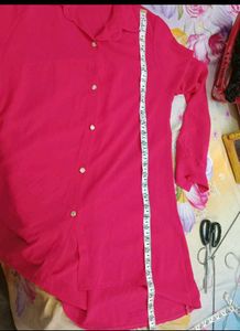 See Through High-Low Pink Shirt