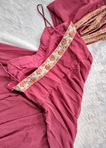 New Mauve Embroidered Anarkali Set