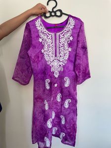 Vibrant Purple Embroidered Kurta