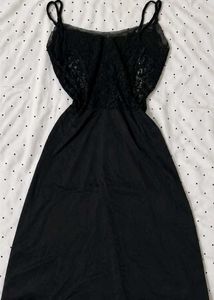 Black Lace Camisole Slip Dress