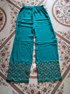 sea Green Embroidered palazzo set