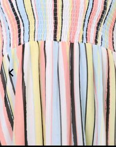 Boho Striped Off-Shoulder Midi Dress