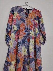 Floral Print Tiered Maxi Dress
