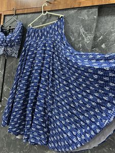 navaratri Blue Printed Lehenga Choli Set
