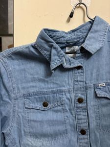Light Blue Denim Shirt Dress