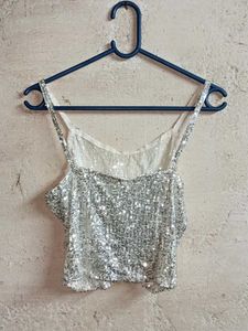 Sparkling Sequin Crop Top Partywear