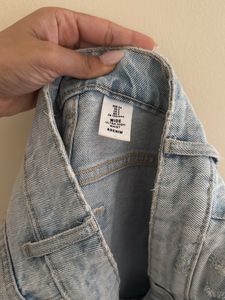 H&amp;M Light Wash Ripped Wide Leg Jeans