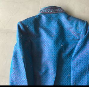 Men's Royal Blue Sherwani Kurta Set