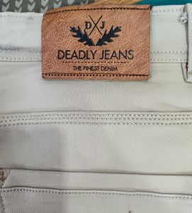 Stylish Beige Slim Fit Jeans