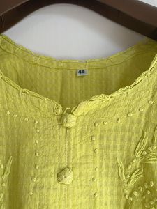 Lime green  Embroidered Kurta