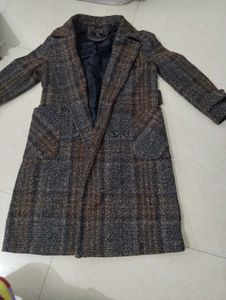 Classic Plaid Wool Blend Coat