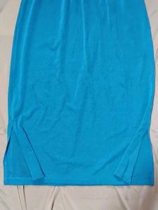 Slinky Blue Midi Skirt (Made in U.S.A)