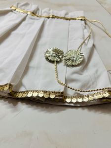 lotus desion cotton white lahenga choli
