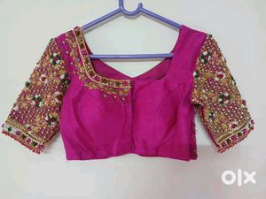 Designer Embroidered Pink Blouse