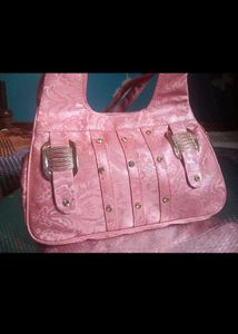 Chic Pink Embossed Handbag