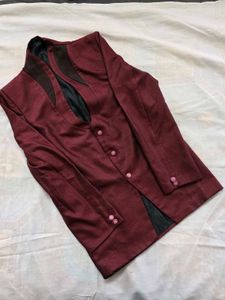 Stylish Maroon Ethnic Jacket with Pant