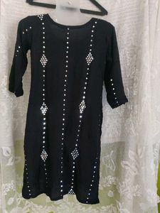 Embellished Black Kurta