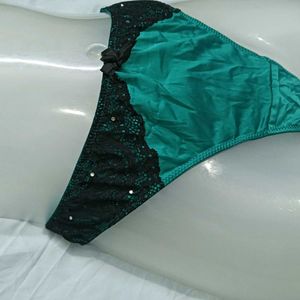 Emerald 🤎Green &amp; Black Lace Thong