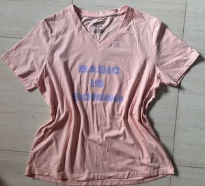 Pink 'Basic Is Boring' V-Neck Tee 💗