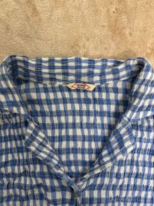 Blue Gingham Cropped Shirt