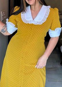 Vintage Polka Dot Dress Self Designed L Size