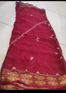 Red Full Hand Work Saree