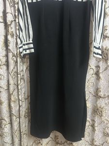 Chic Striped &amp; Solid Midi Dress