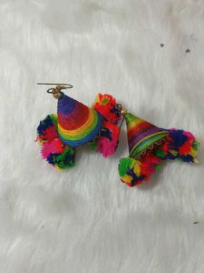 multi designer antic  lock silk handmade earrings