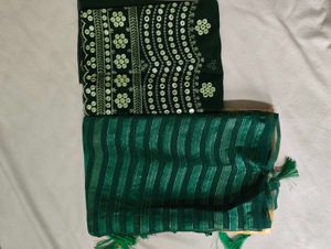Emerald Green Sequins saree