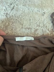 Brown Ruched halter Dress